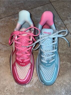 Kids Two-Tone Pink and Light Blue Athletic Sneakers by